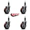 Service Caster 4'' Maroon Poly Wheel Swivel 1'' Expanding Stem Caster Set, 4PK SCC-EX20S414-PPUB-MRN-1-4 - alternate 4
